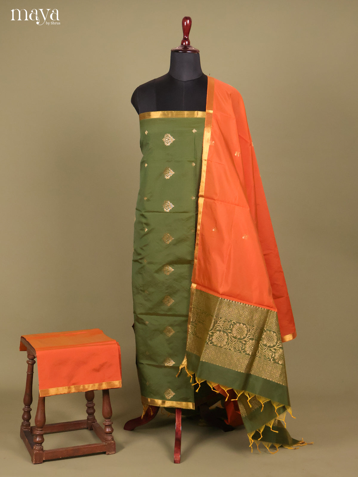 MDH26164-semi softsilk salwar Unstitch