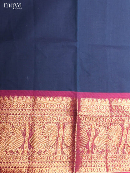 Blue & Purple-Narayanpet top & dupatta combo