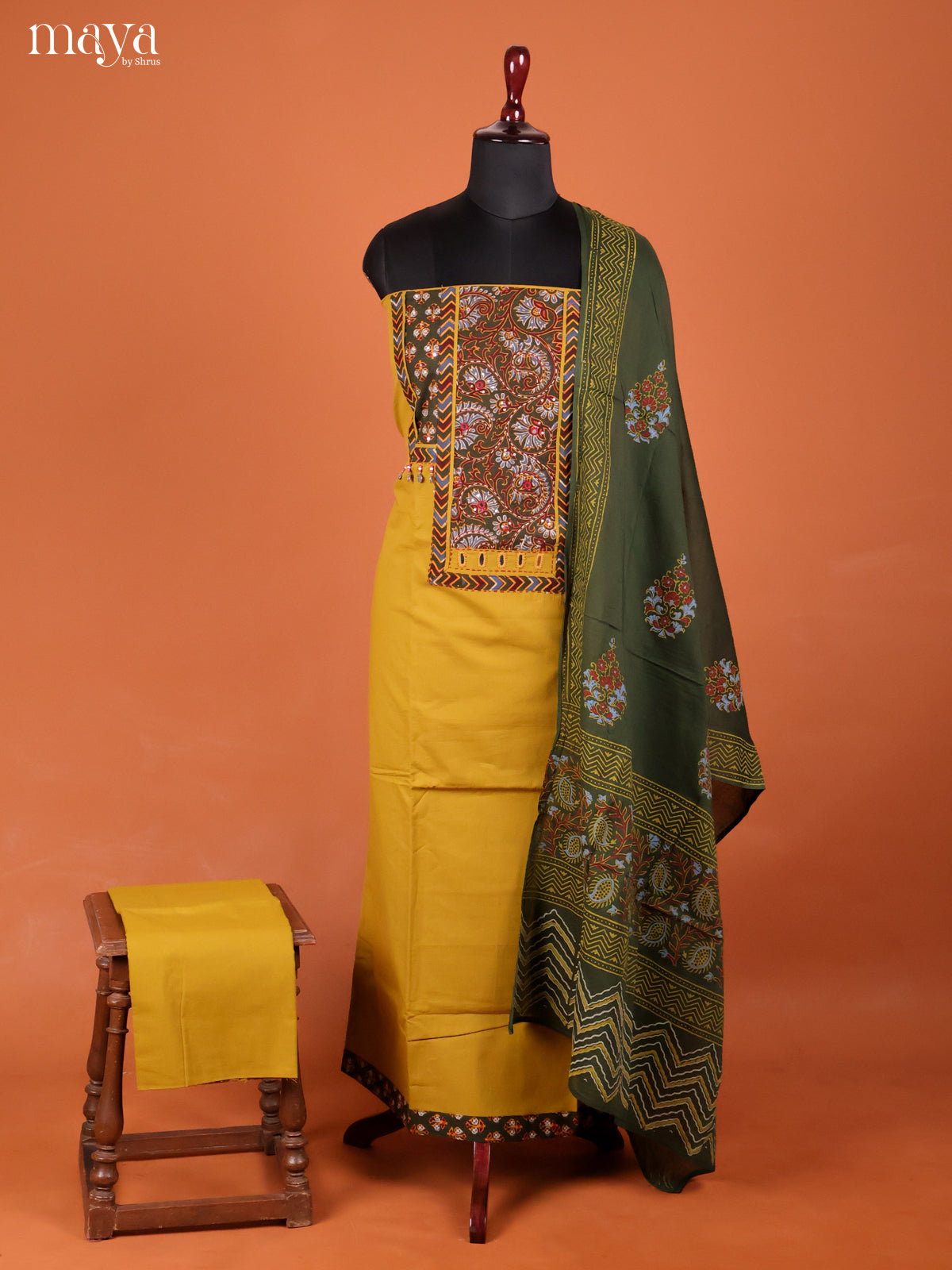 MDI02047-Ajrakh Salwar Unstitch