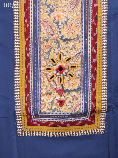 Blue & Yellow -Ajrakh Salwar Unstitch
