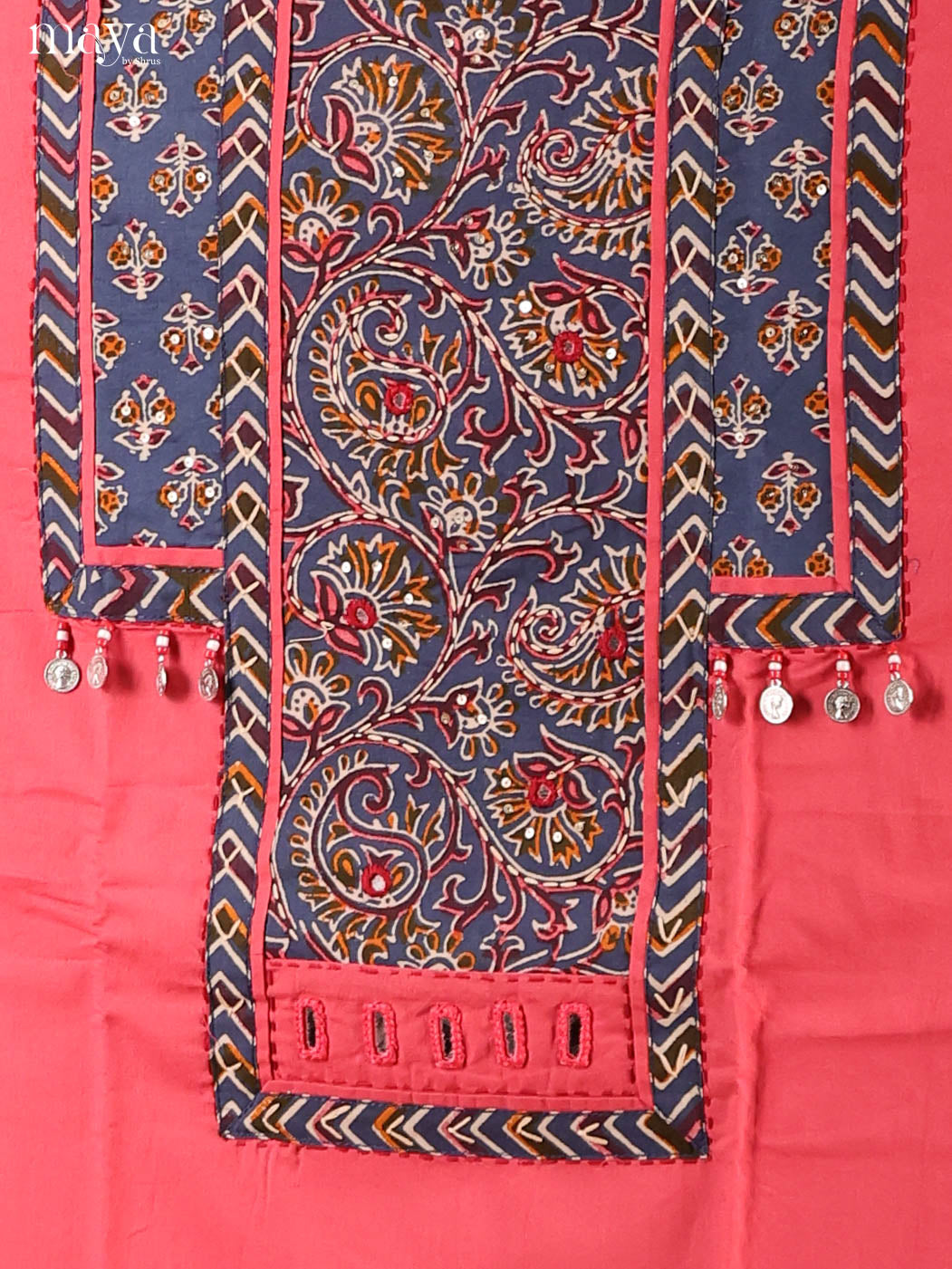 Pink & Blue -Ajrakh Salwar Unstitch