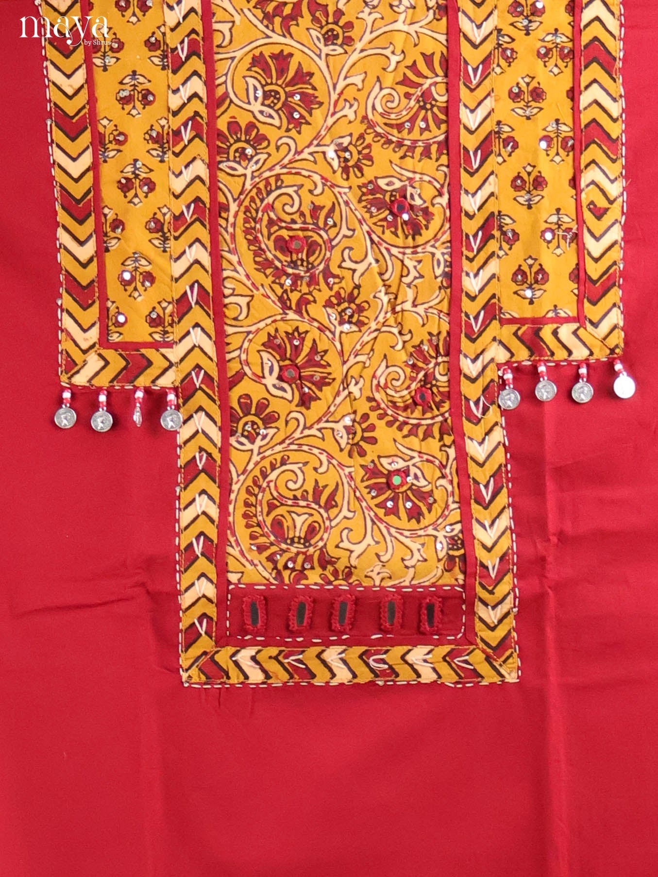 Red & Yellow -Ajrakh Salwar Unstitch