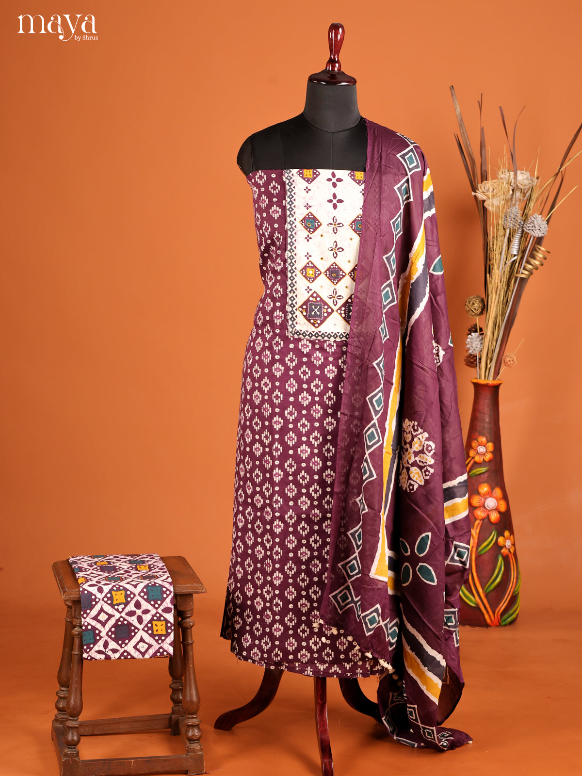MDI02071-Chanderi salwar Unstitch