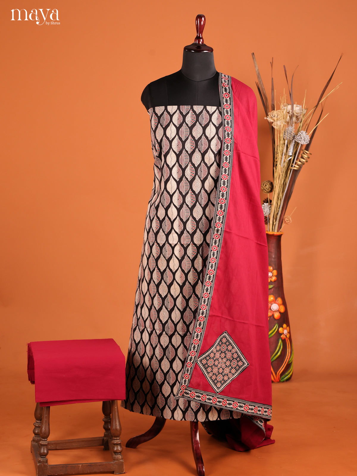 MDI02218-Ajrakh Salwar Unstitch