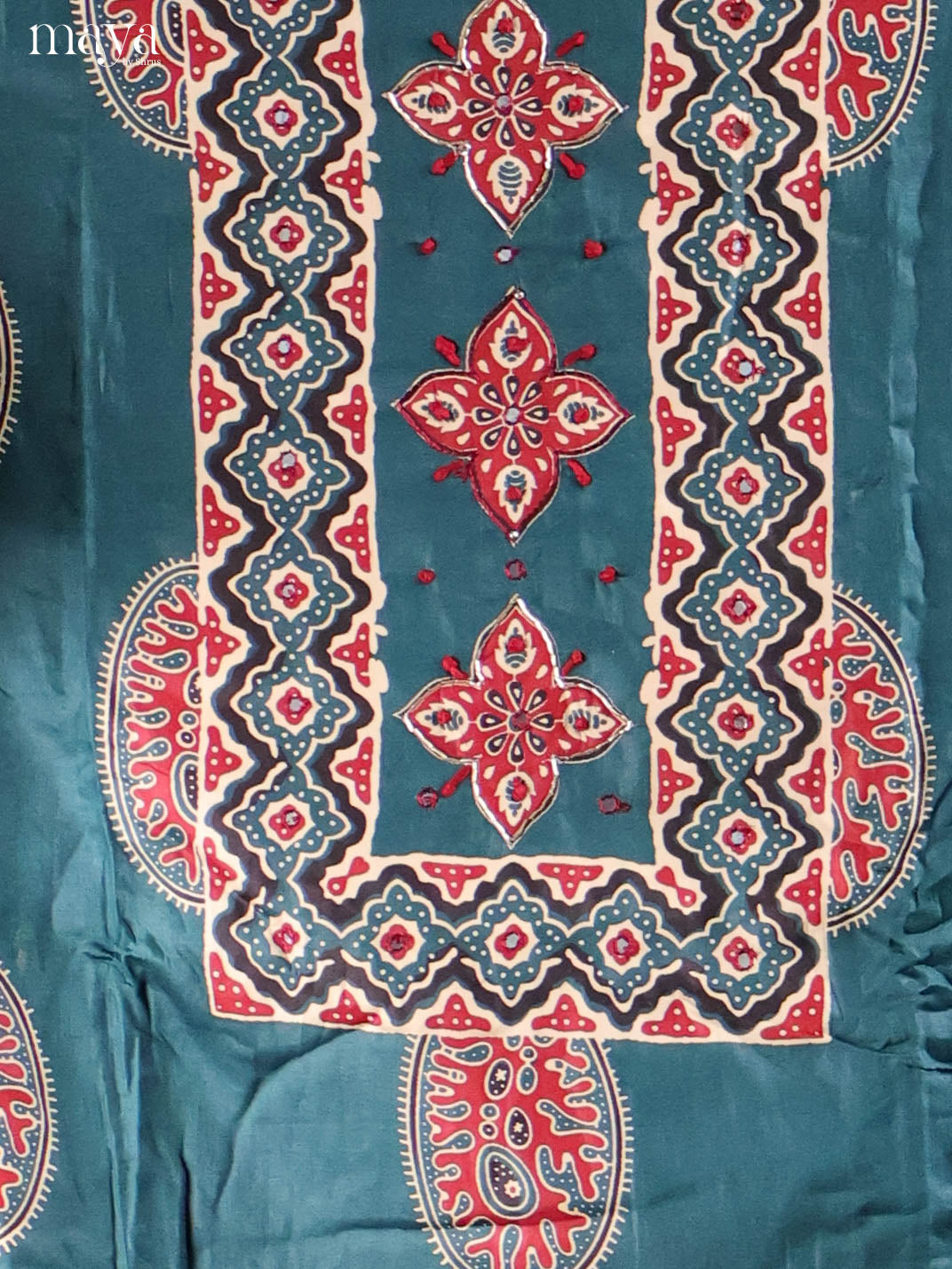 Peacock Green -Ajrakh Salwar Unstitch