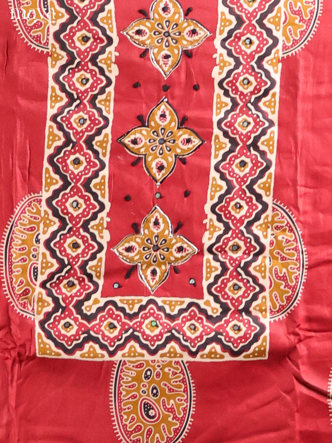 Red -Ajrakh Salwar Unstitch