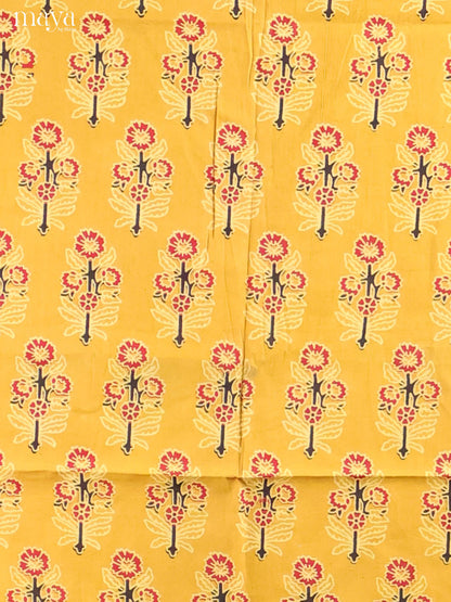 Yellow & Cream-Ajrakh Salwar Unstitch