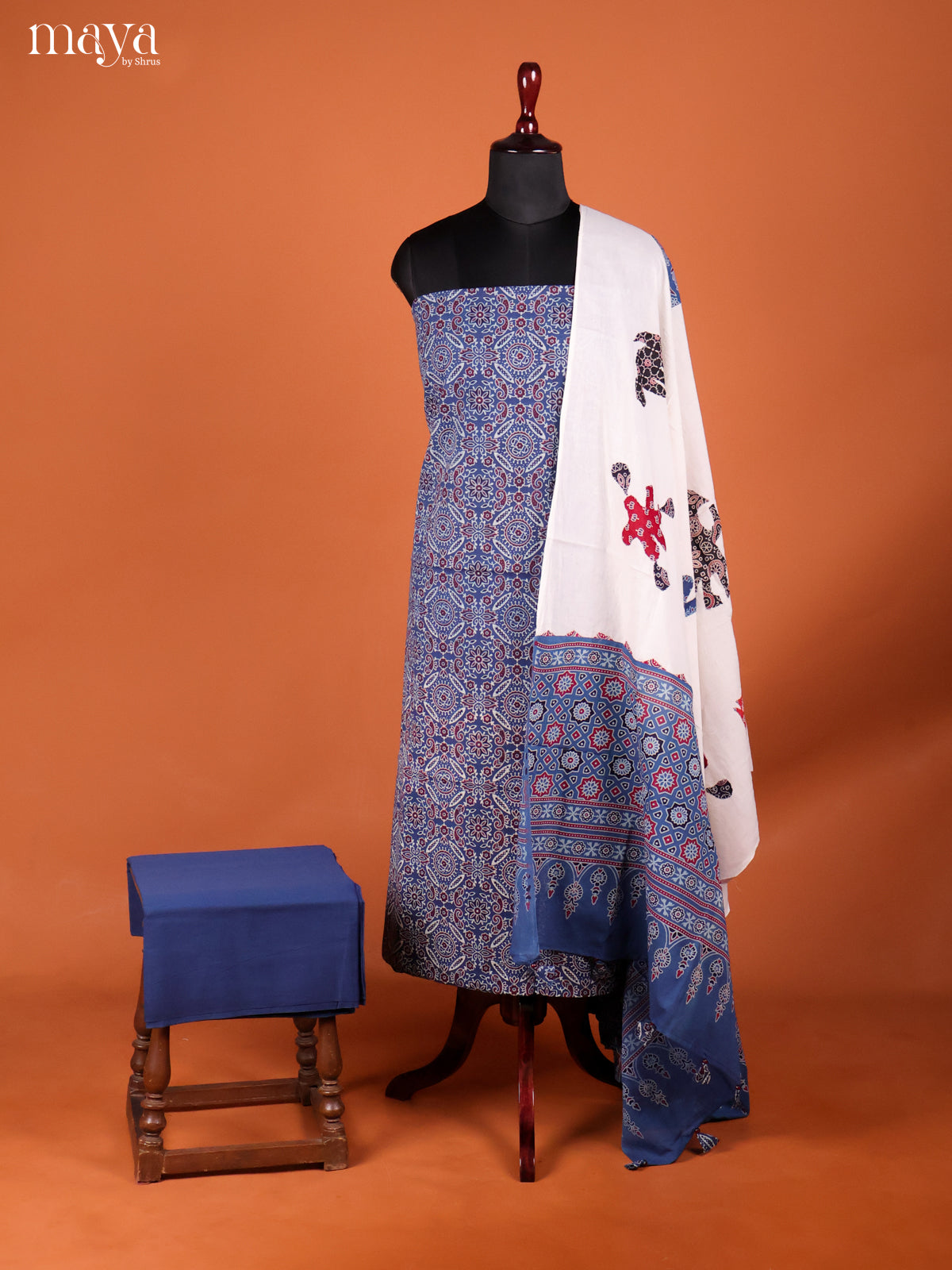 MDI02423-Ajrakh Salwar Unstitch