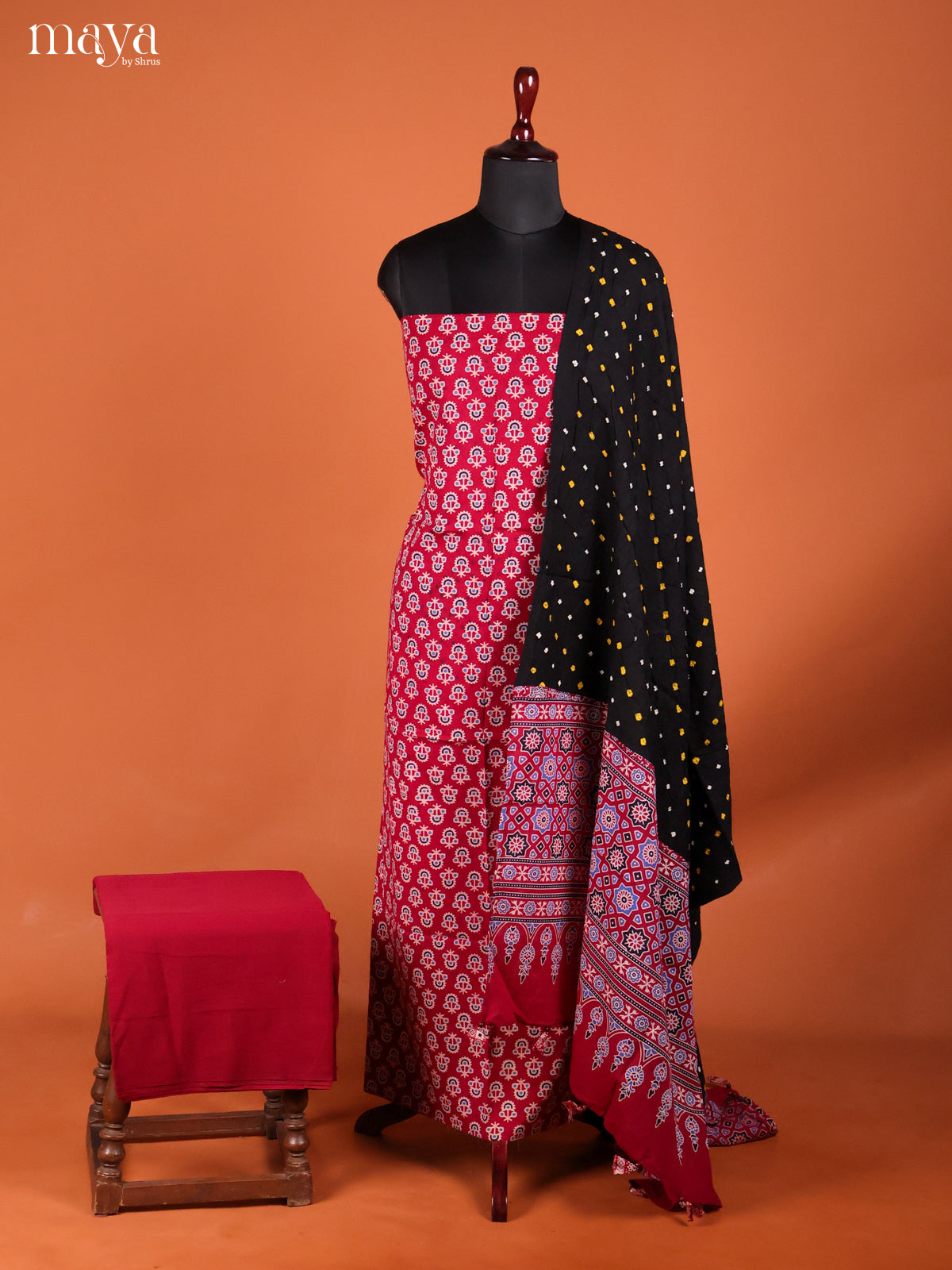 MDI02432-Ajrakh Salwar Unstitch