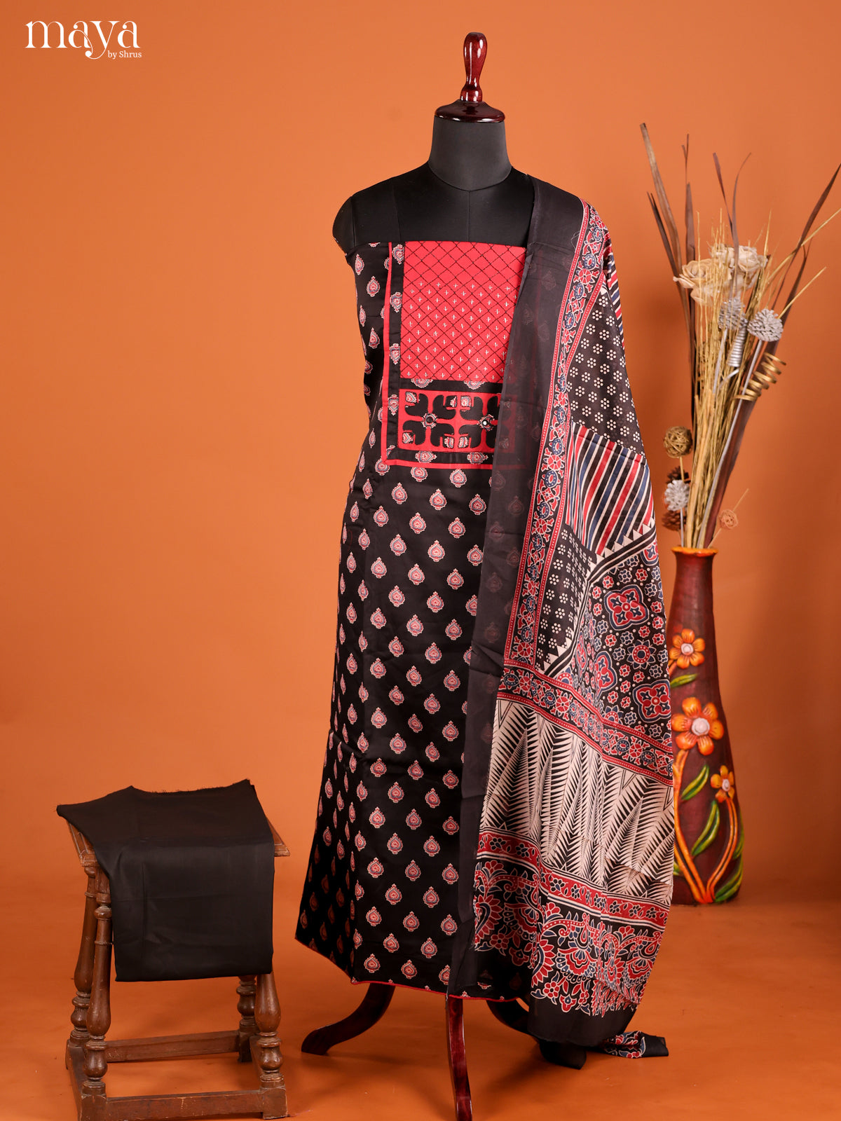 MDI02459-Ajrakh Salwar Unstitch