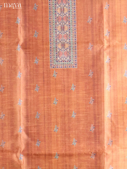 Brown-Semi Tussar Salwar Unstitch
