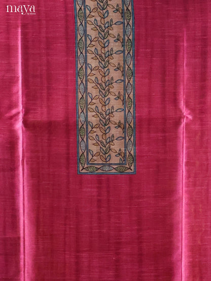 Pink-Semi Tussar Salwar Unstitch