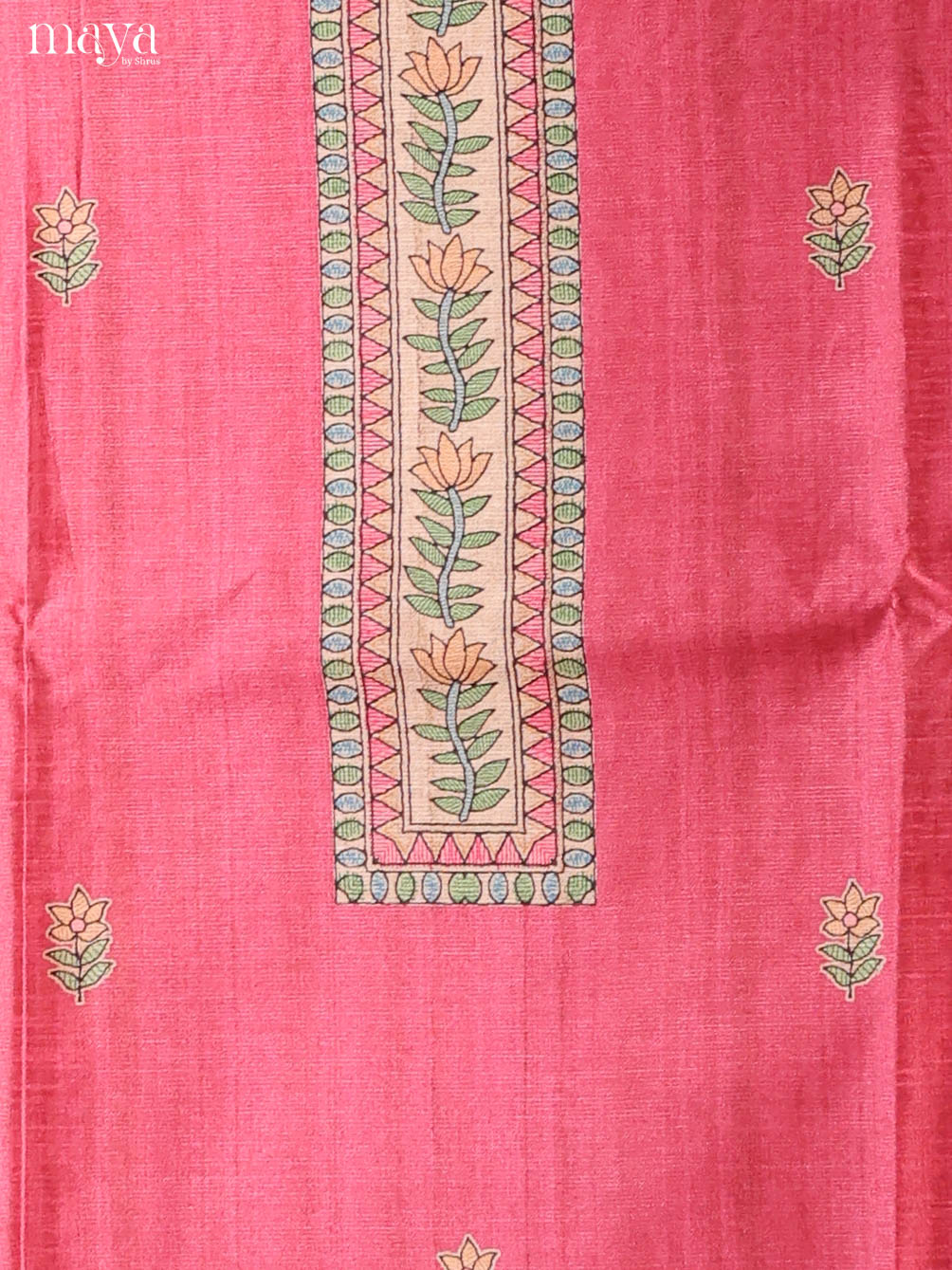 pink-Semi Tussar Salwar Unstitch