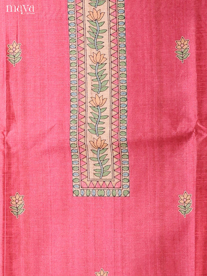 pink-Semi Tussar Salwar Unstitch