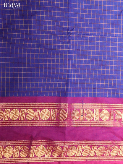 Blue & Purple-chettinad top & dupatta combo