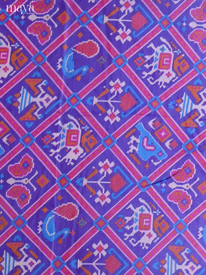 Purple-Semi patola salwar unstitch