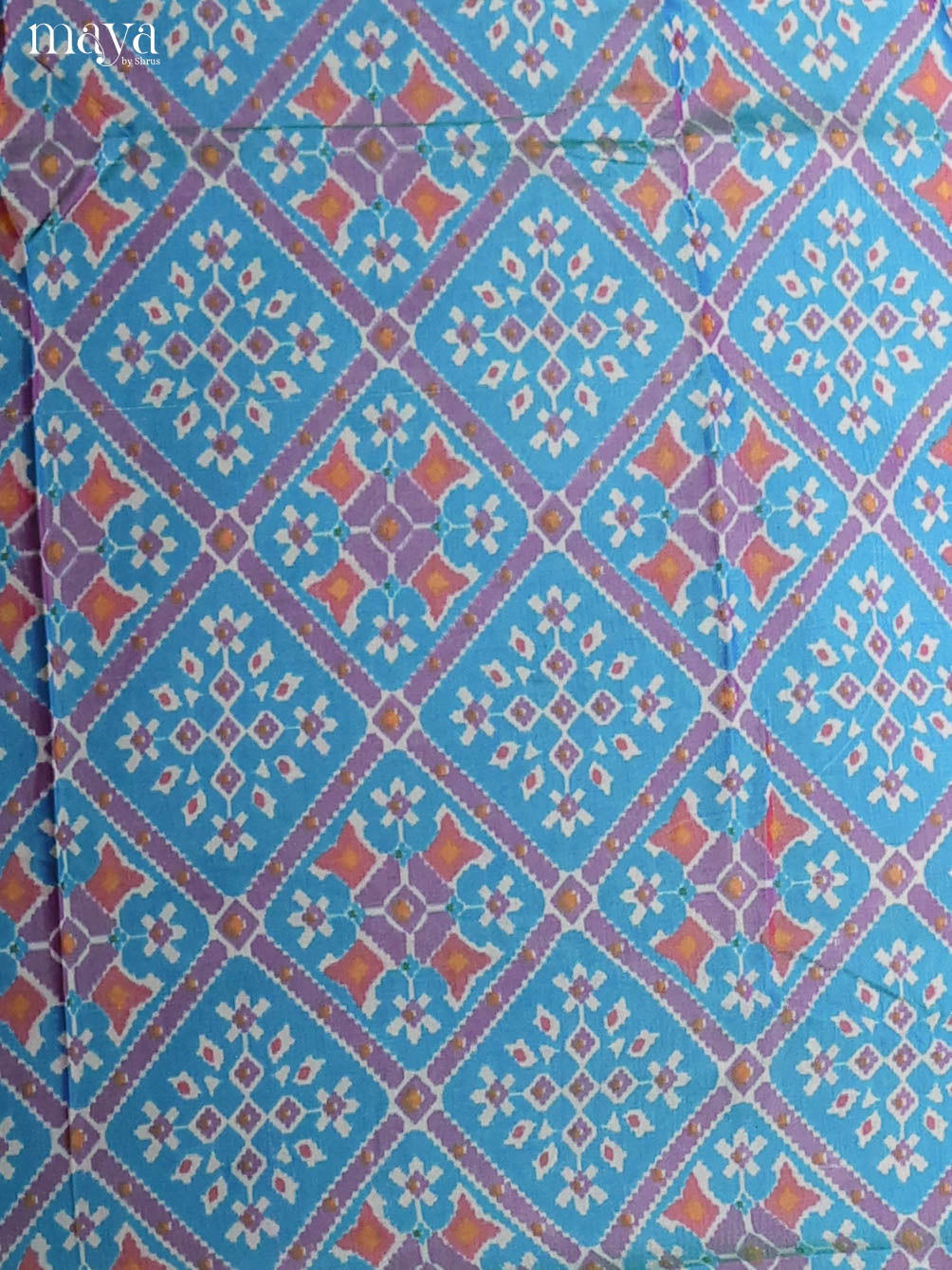 Blue  & Purple-Semi patola salwar unstitch