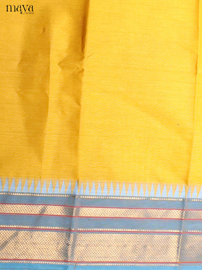 Yellow & Blue-chettinad top & dupatta combo