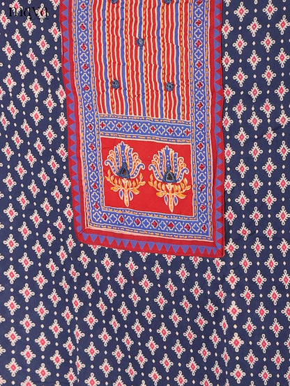 Blue & Red -Ajrakh Salwar Unstitch