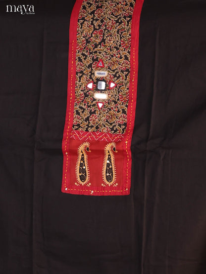 Black & Red-Ajrakh Salwar Unstitch