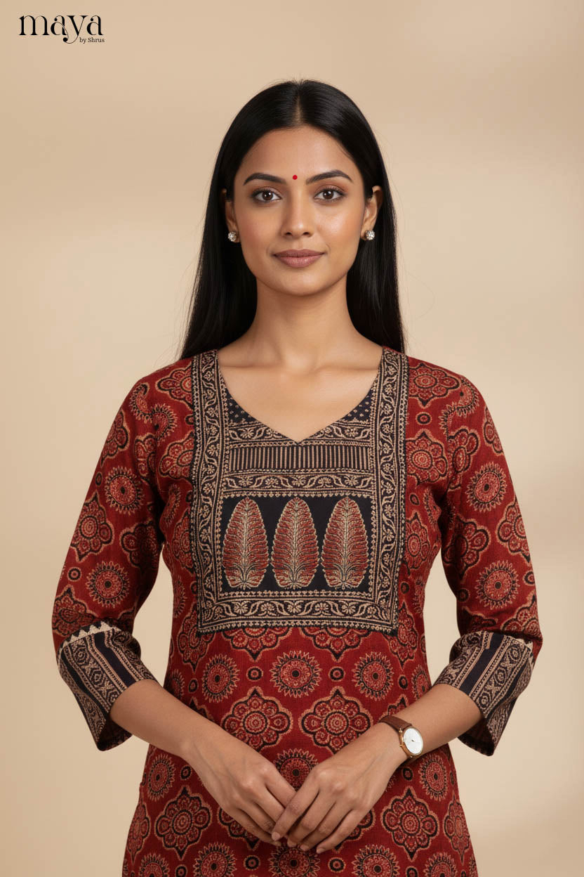 Red & Black -Readymade Kurti