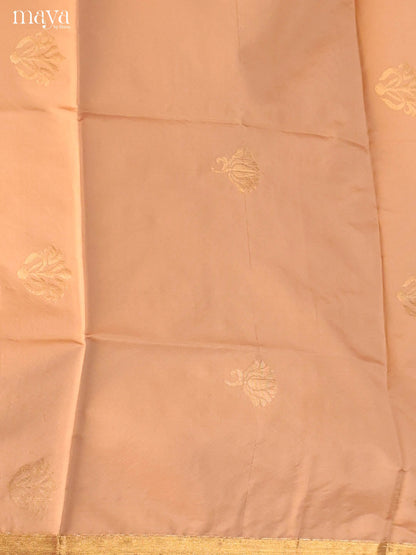 Sandal & Purple-semi softsilk salwar Unstitch