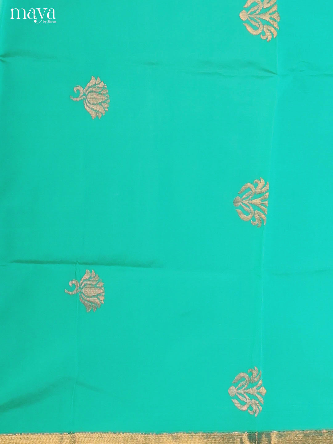 Teal & Cream-semi softsilk salwar Unstitch