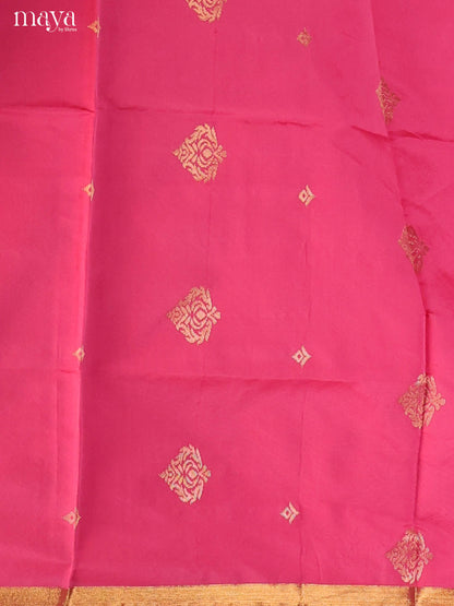 Pink & Mustard-semi softsilk salwar Unstitch