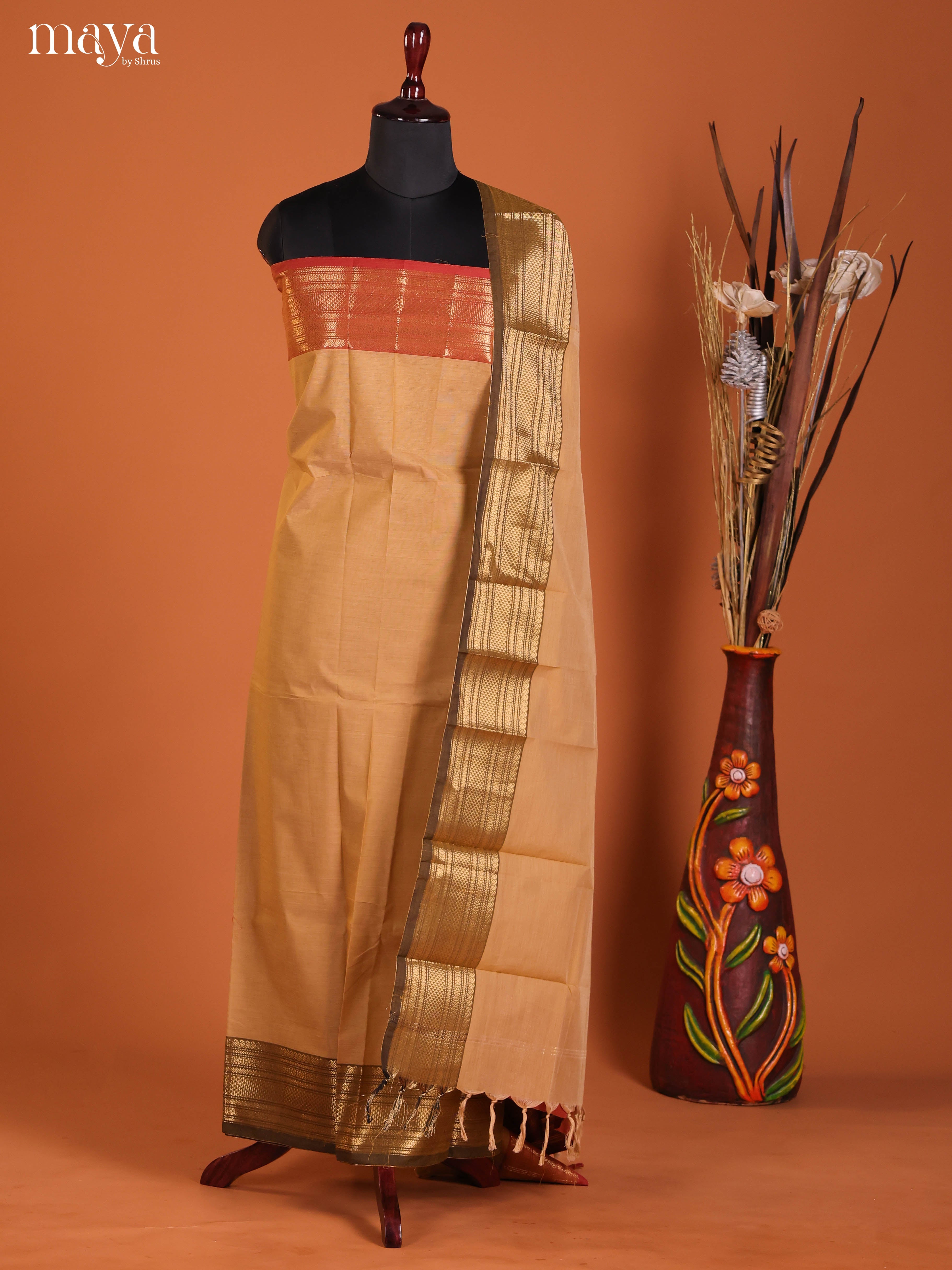 MDJ06100-chettinad top & dupatta combo