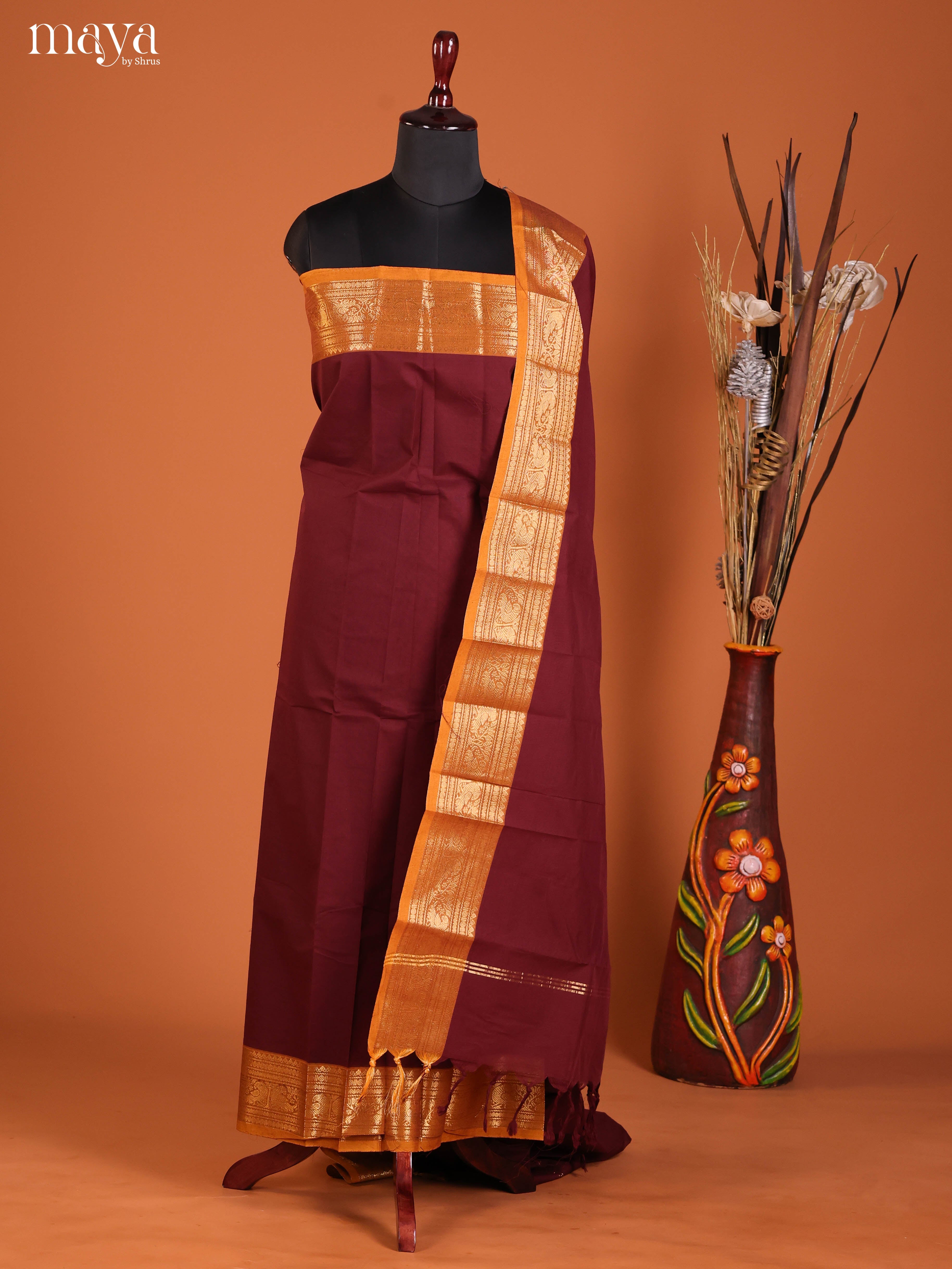 MDJ06112-chettinad top & dupatta combo