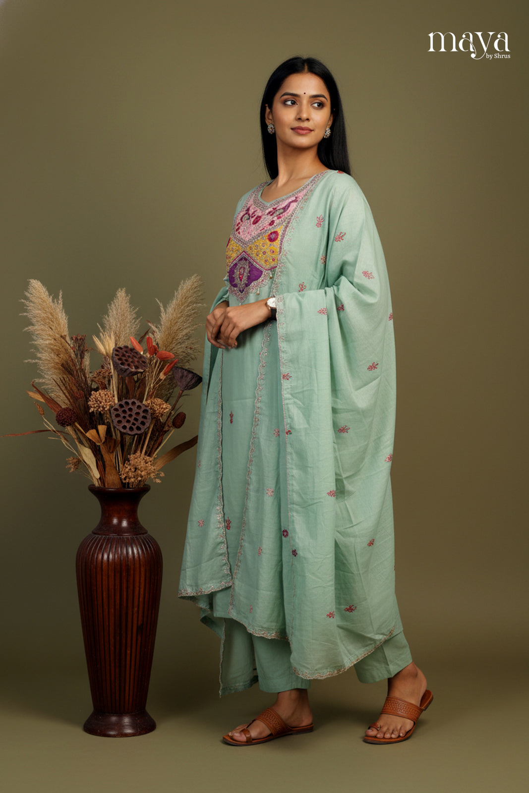 teal Green - Party Wear Readymade 3 Piece Salwar Suit