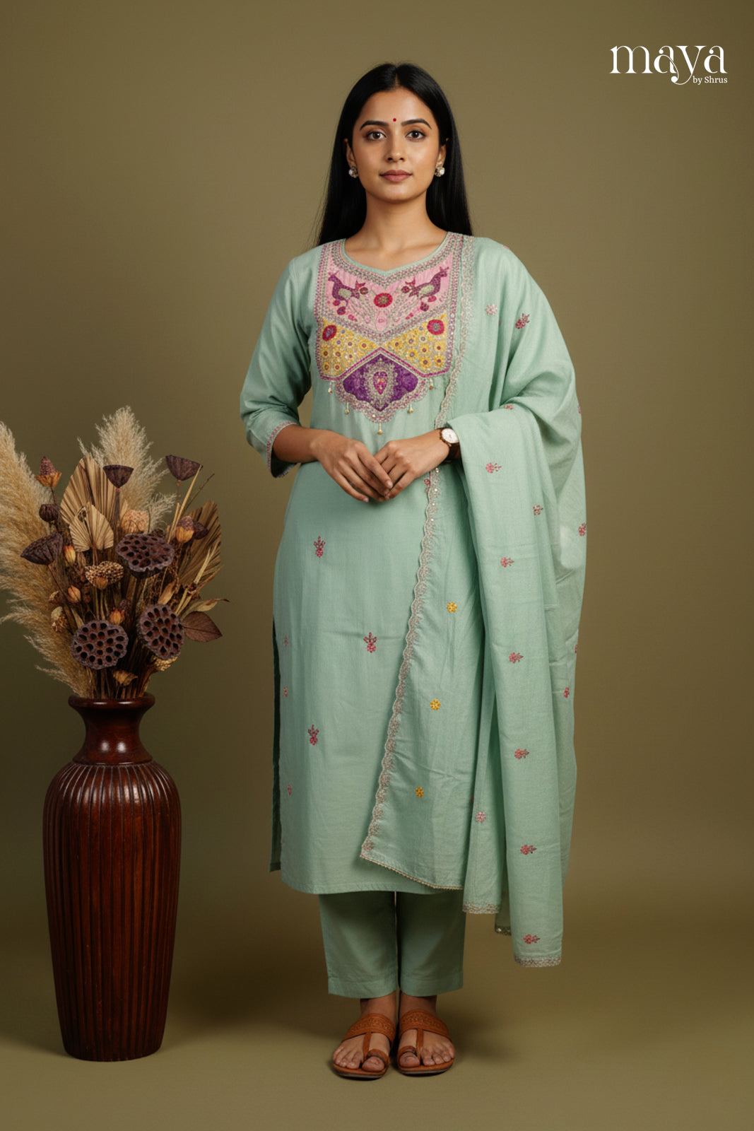 teal Green - Party Wear Readymade 3 Piece Salwar Suit