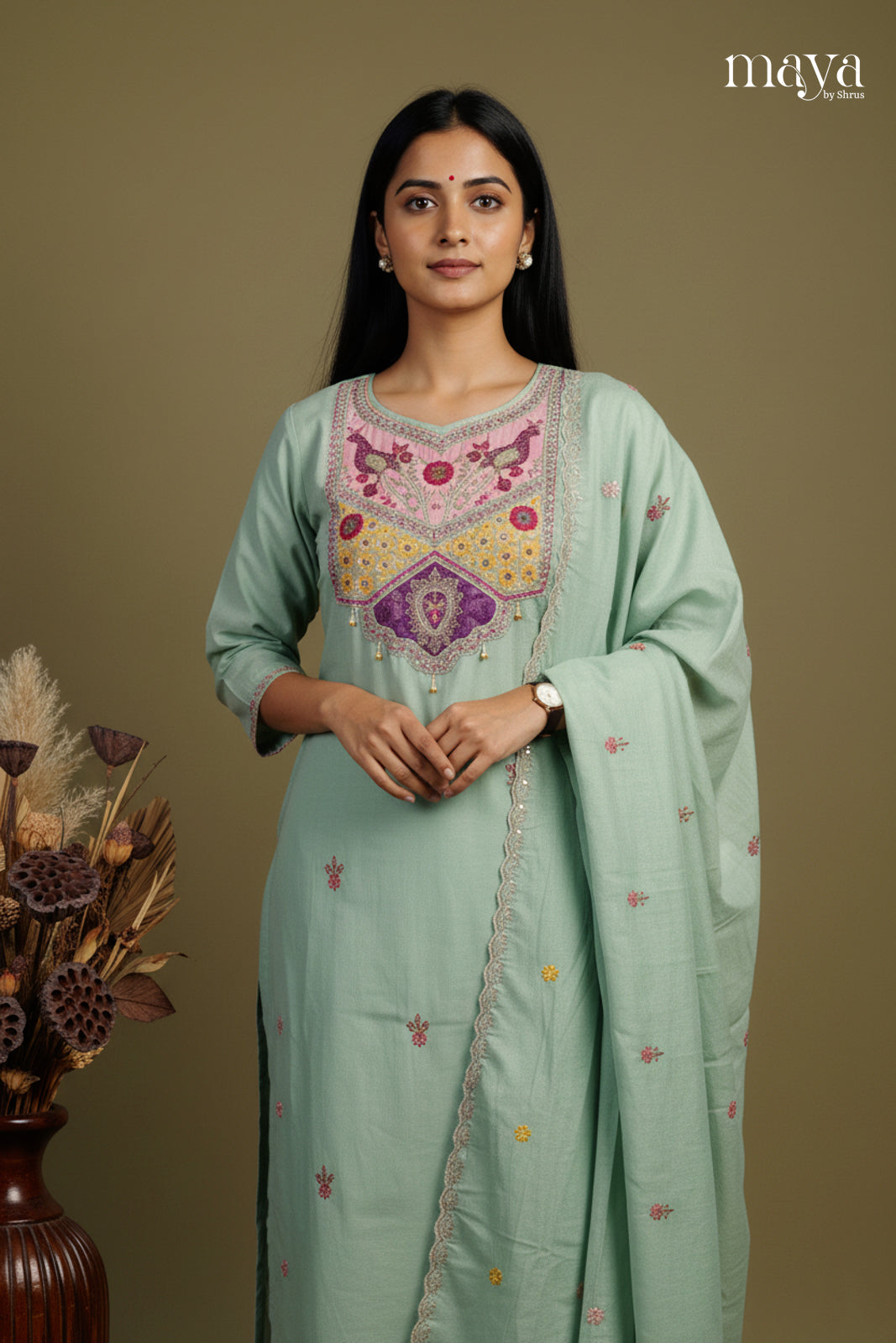 teal Green - Party Wear Readymade 3 Piece Salwar Suit
