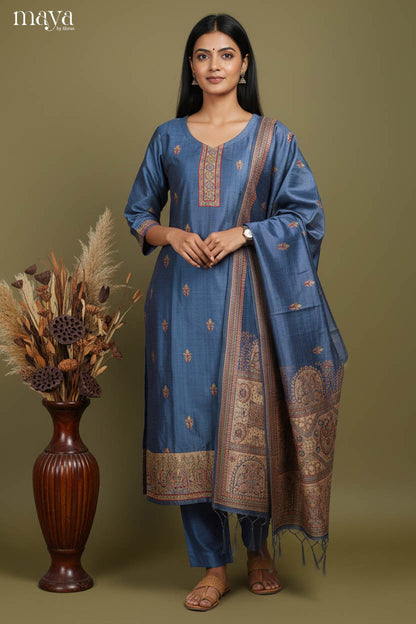 Blue Readymade Salwar with Printed Design-mdj07021