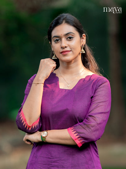 Purple & Pink -Chettinad Cotton Readymade Kurti