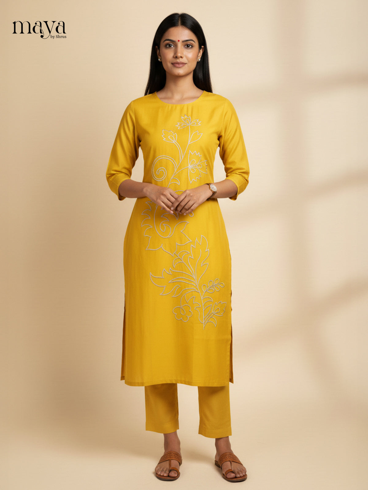 Yellow-Readymade 2 Piece Co-ord Set