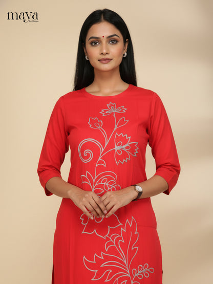 Red-Readymade 2 Piece Co-ord Set