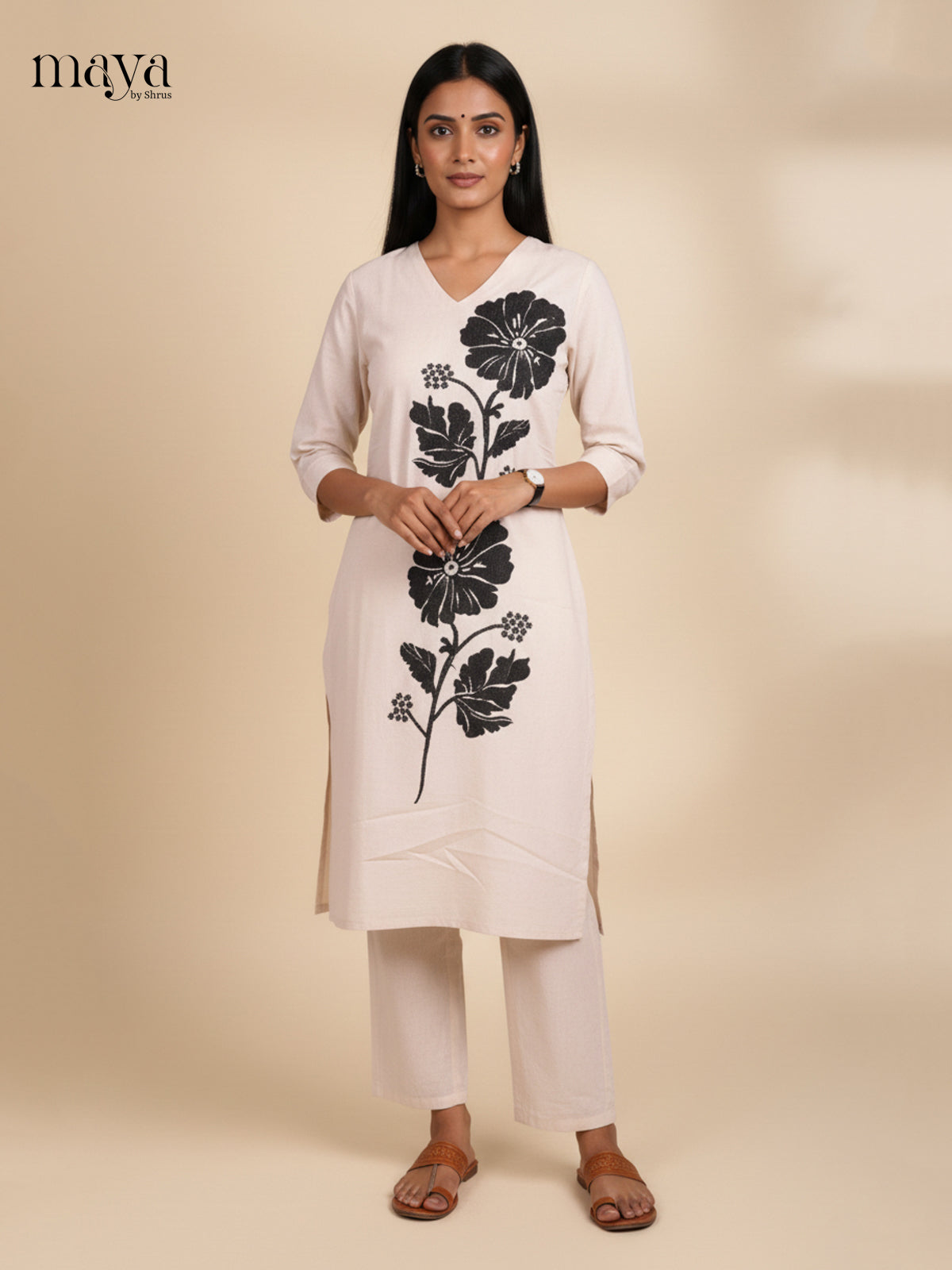 Cream -Readymade 2 Piece Co-ord set