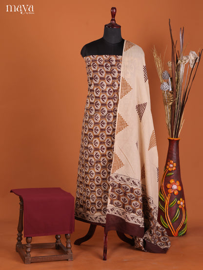 Brown & Maroon -Cotton salwar