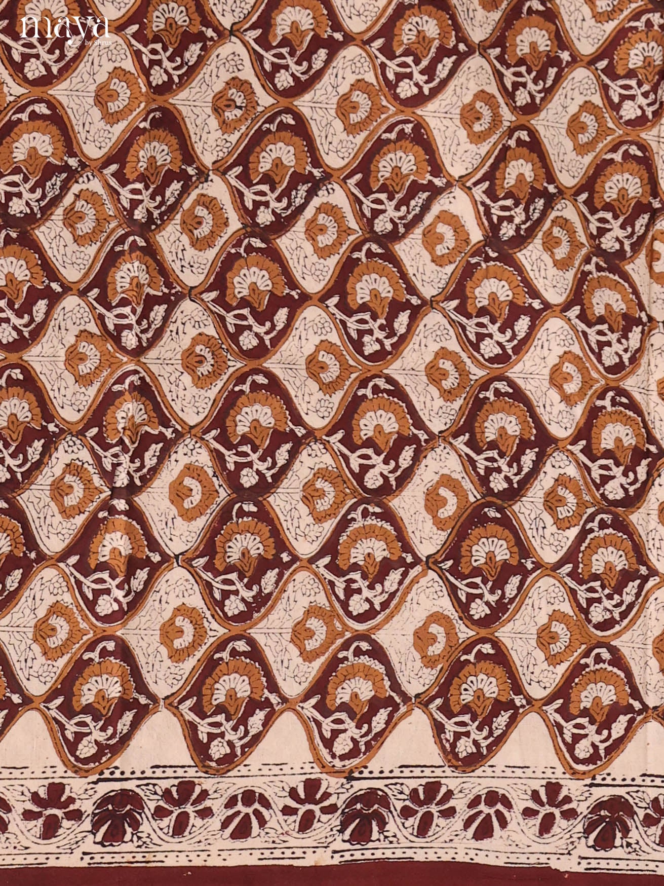 Cream & Maroon-Cotton salwar