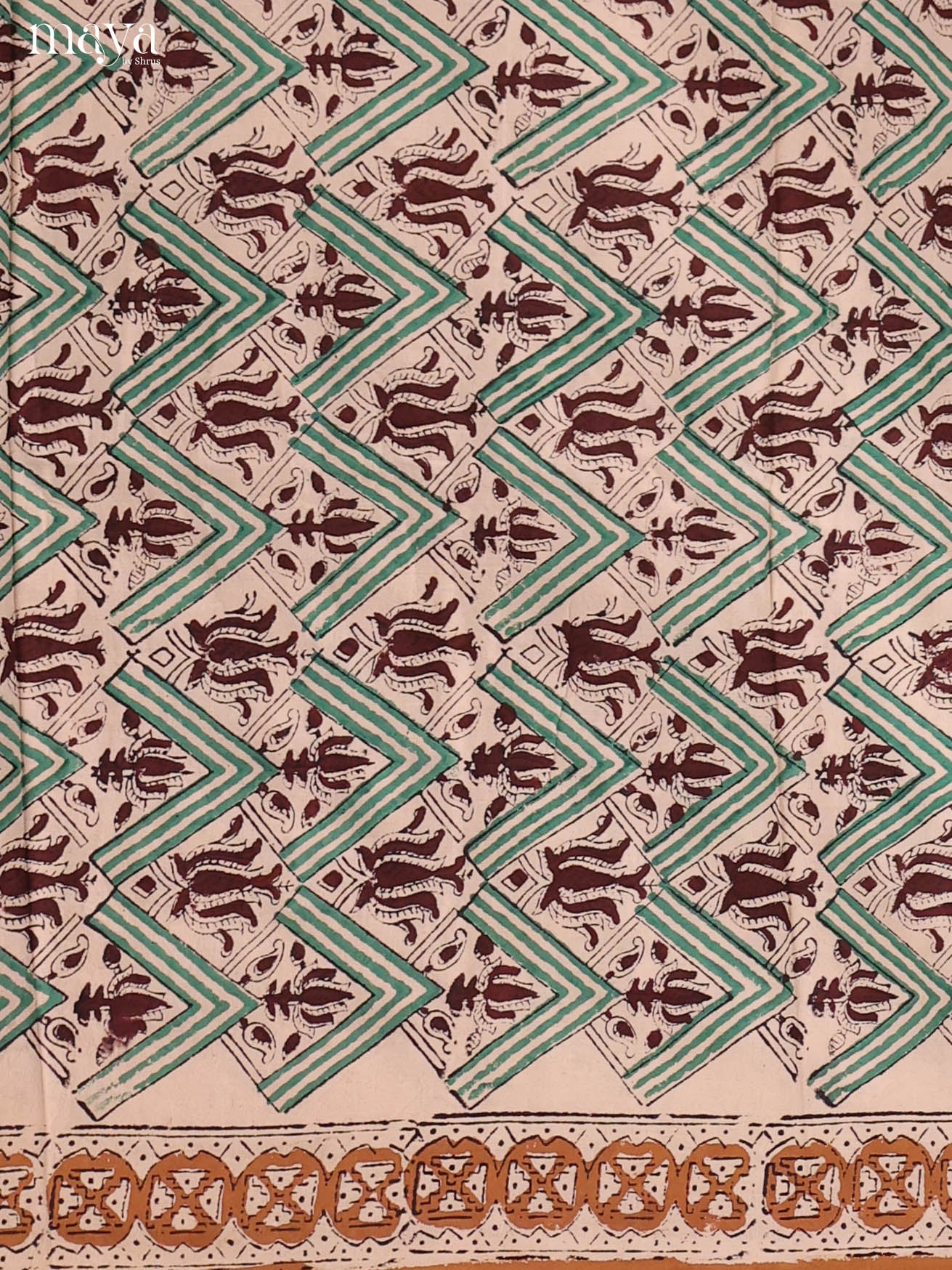 Green & Brown-Cotton salwar