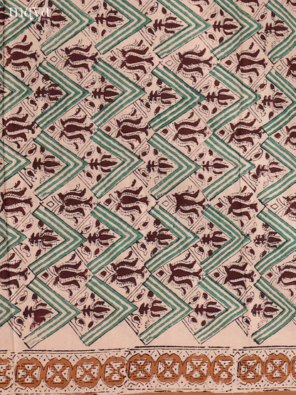 Green & Brown-Cotton salwar