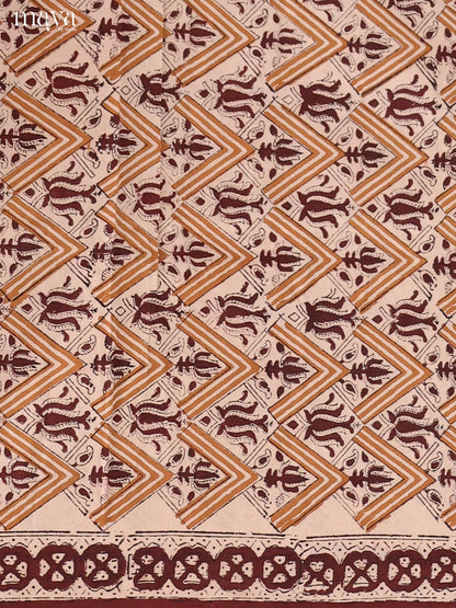 Cream & Brown -Cotton salwar