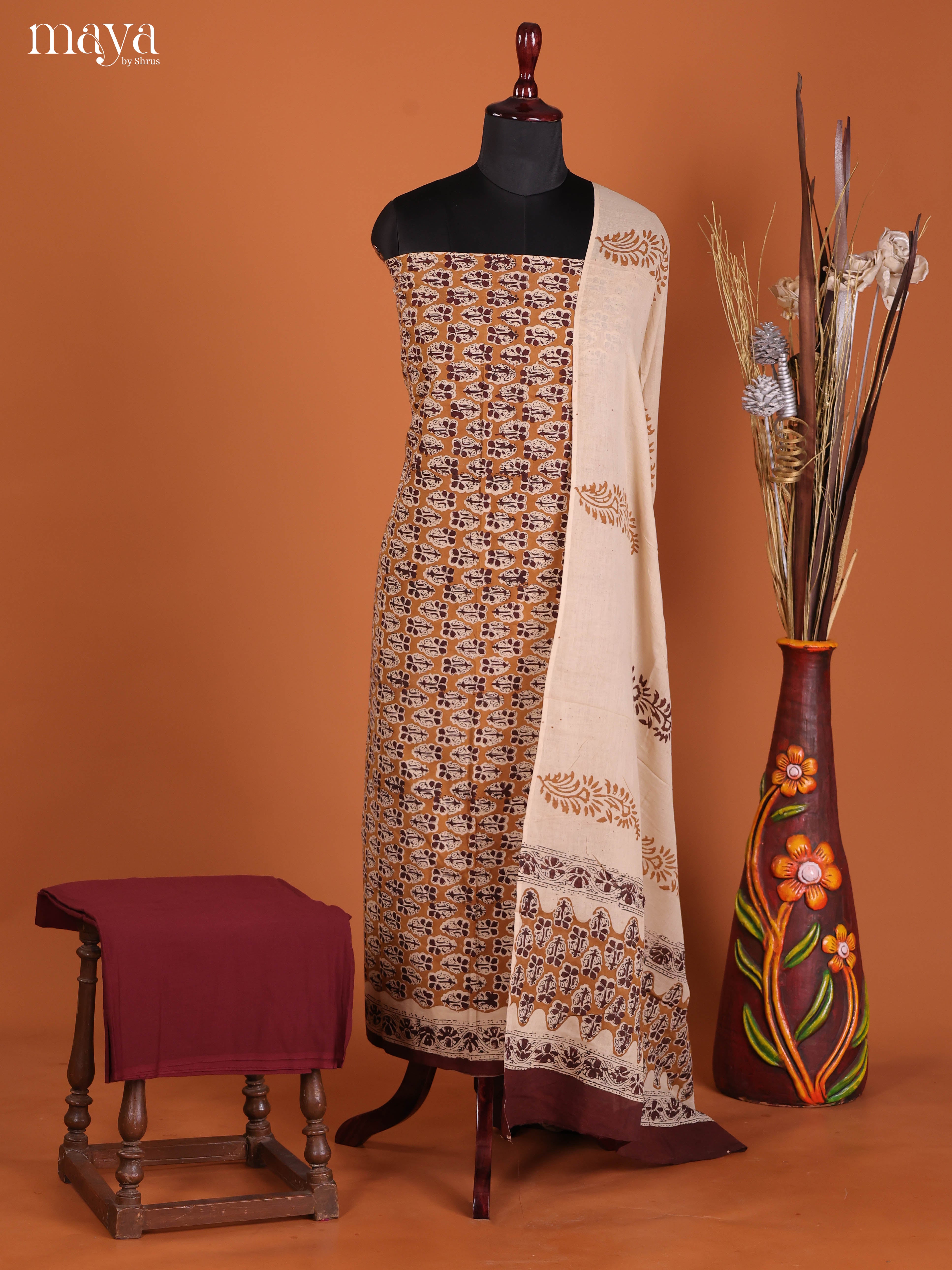 Mustard & Brown - Cotton salwar