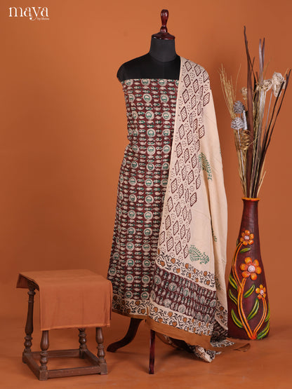 Brown & Light Brown -Cotton salwar