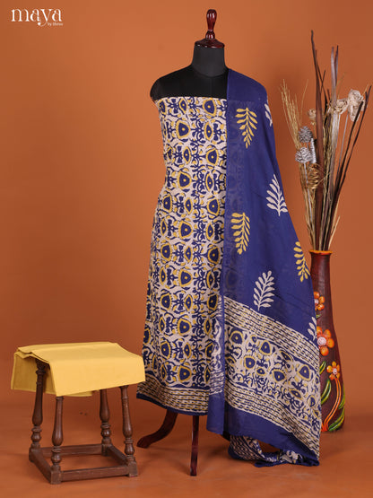 Blue & Yellow-Cotton salwar