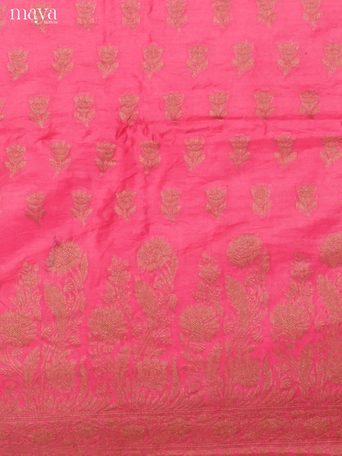 Charming Dark Pink Semi Tussar Salwar Suit Material With Zari Buttas