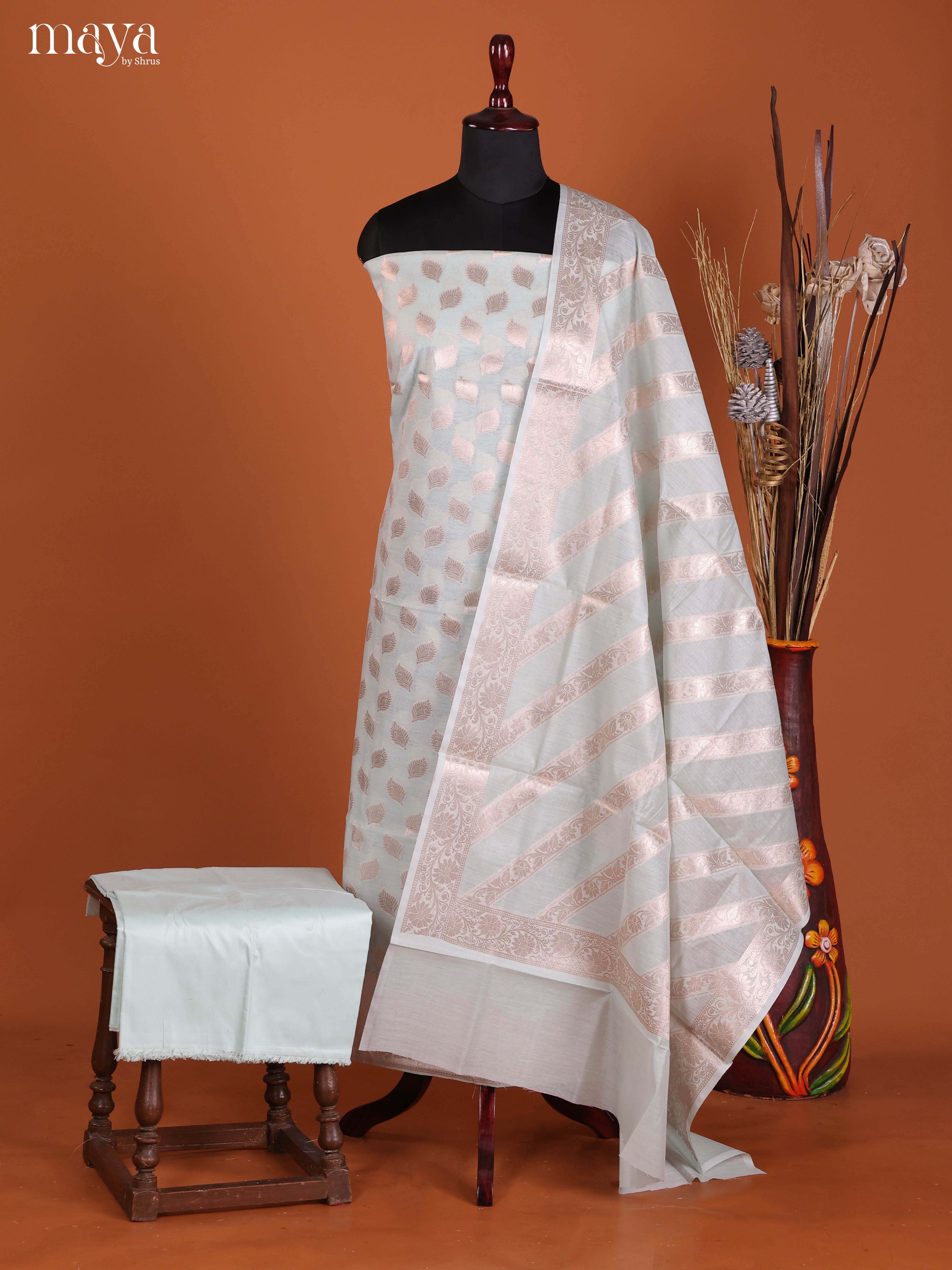 MDJ25076-Semi Tussar Salwar Unstitch