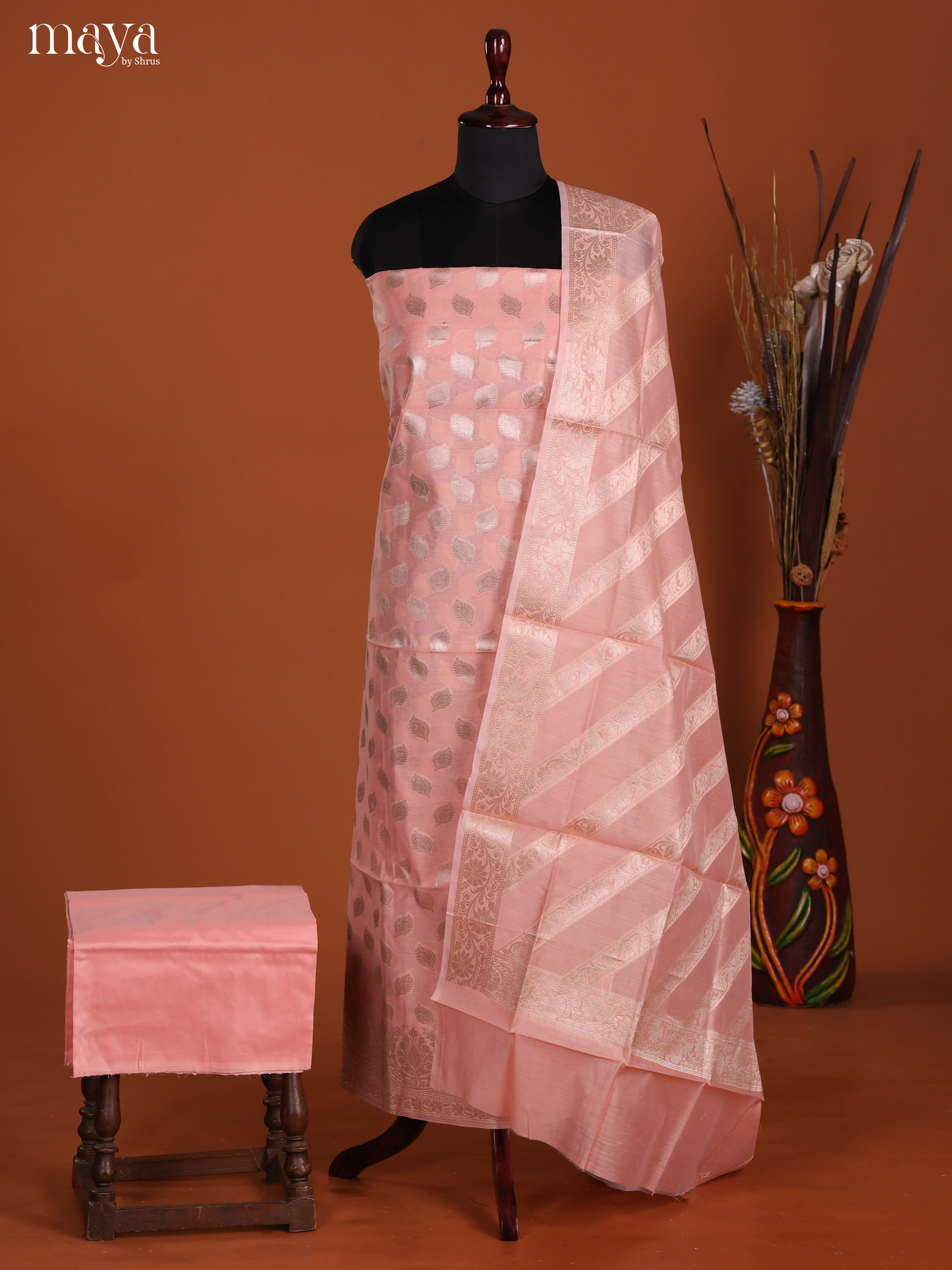 MDJ25077-Semi Tussar Salwar Unstitch