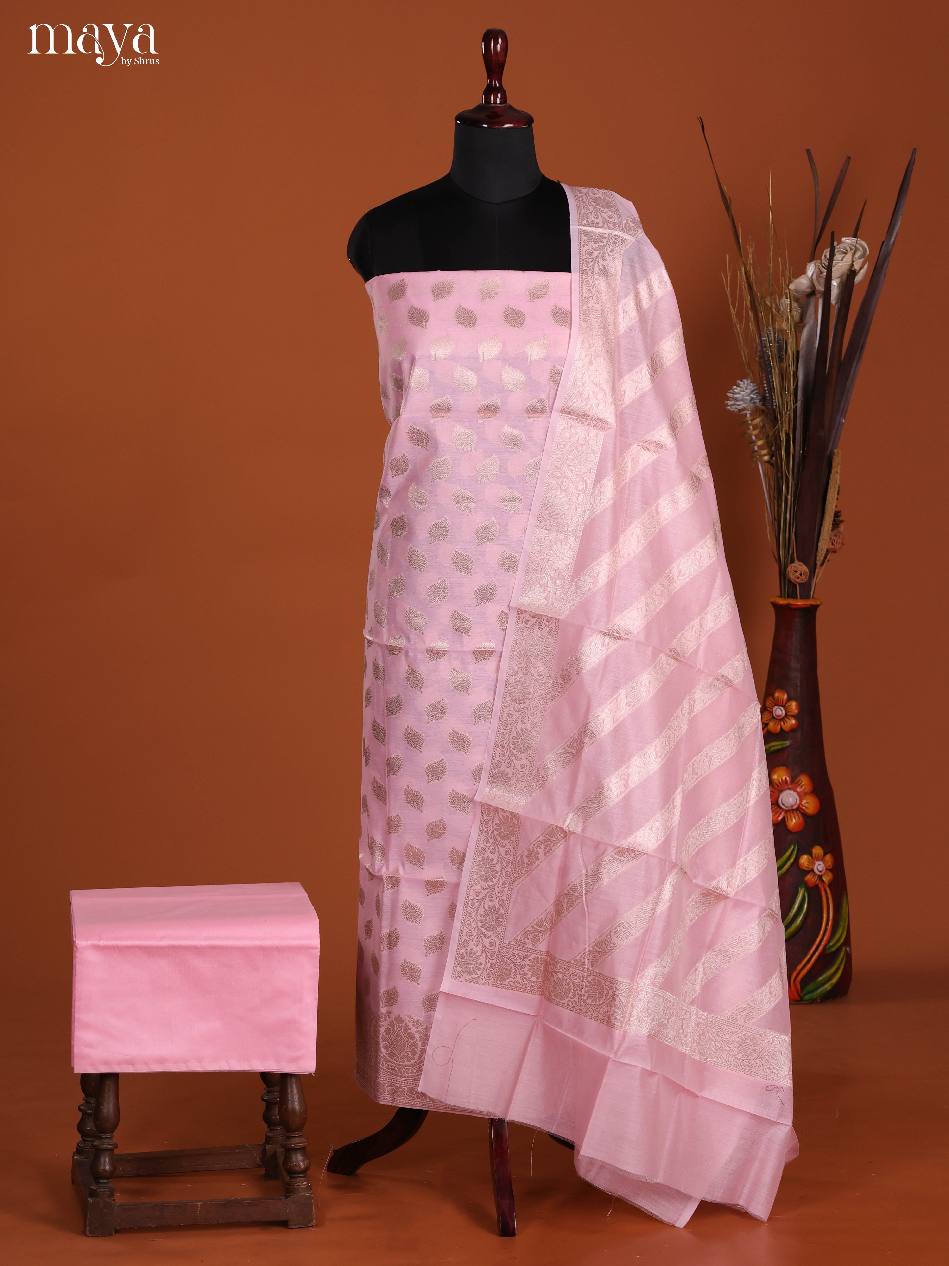 MDJ25078-Semi Tussar Salwar Unstitch